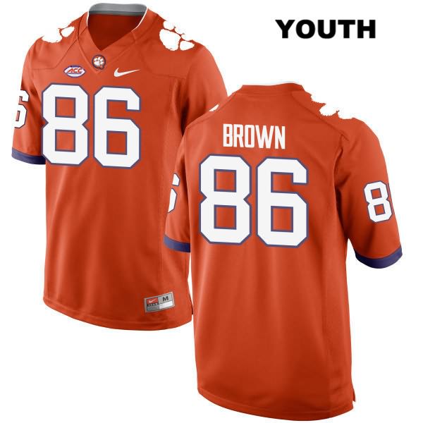 Youth Clemson Tigers #86 Tyler Brown Stitched Orange Authentic Style 2 Nike NCAA College Football Jersey JZY3046YC